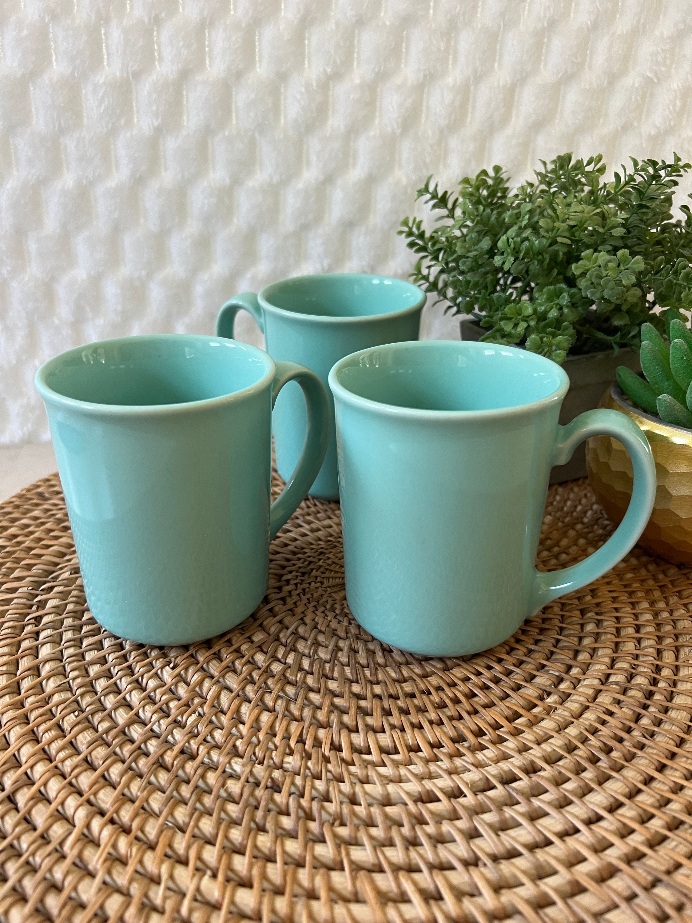 6 oz coffee cup set Set of 6 Pottery Coffee Mugs in Light Blue Steel, 10 fl oz main image 1