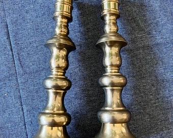 Set of 2 Vintage Brass Candlestick Holders
