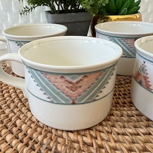 Mikasa Intaglio Santa Fe Vintage Mug Cup Southwest Blanket - Set of 4