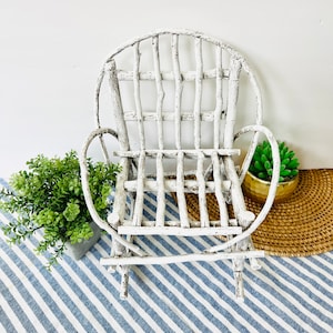 Small White Washed Rocking Chair - Farmhouse Decor - Doll Chair