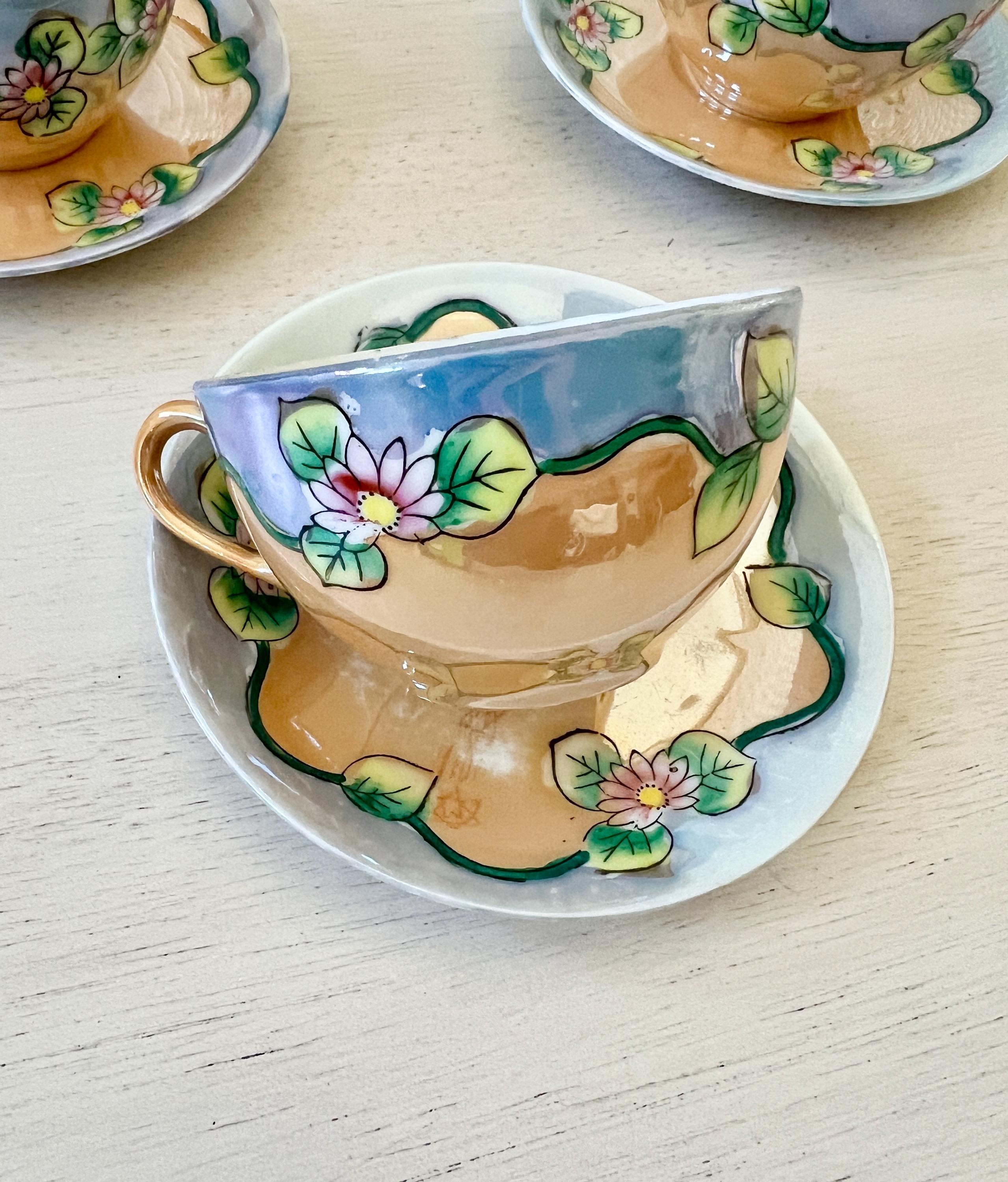 Blue Luster Tea Set - Etsy
