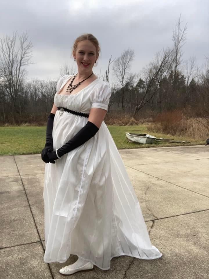 black regency dress