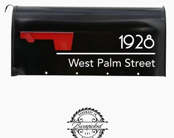 Modern Address Mailbox Decal, Address For Mailbox, Street Address Mailbox, Personalized Mailbox, Vinyl Decal, Street Name House Number