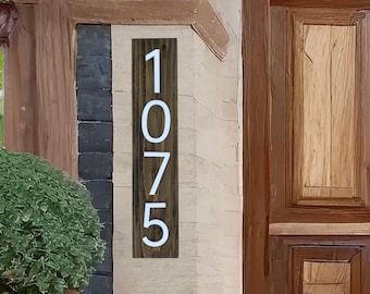 House Number Sign, House Address Plaque, Number Sign, Modern House Number, Vertical House Number, Cedar Wood,  Address Sign, Wood Address