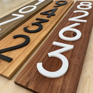 House Address Plaque, House Number Sign, Number Sign, Modern House Number, Vertical House Number, House Numbers,  Address Sign, Wood Plaque