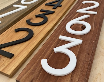 Vertical Wooden House Number Sign, Rustic Address Plaque, Personalized