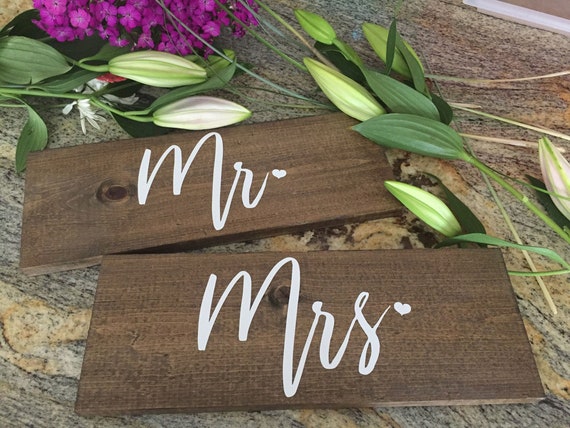Mr Mrs Decal Signs Diy Chair Signs Mr And Mrs Sticker Etsy