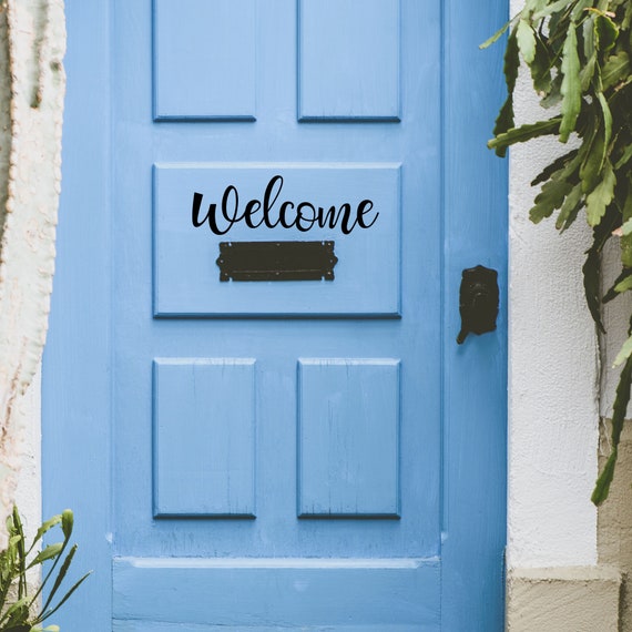 Welcome Front Door Decal O Greeting Sticker New Home Vinyl Wall Housewarming Gift