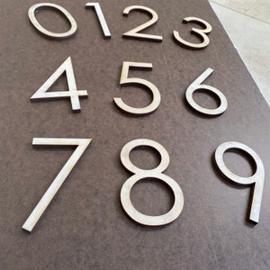 Wood Numbers, Unfinished Wooden Numbers, 0 To 9 Laser Cut Wood Numbers, 4 and 5 Inch Tall, House Number, Table Sign, Birch Plywood Numbers