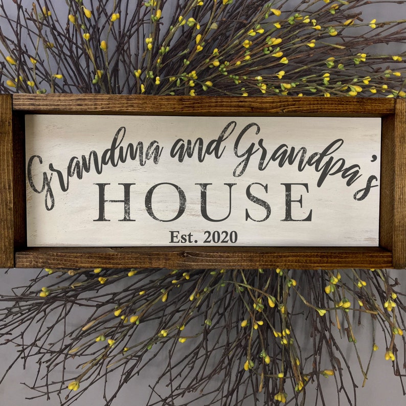 Grandma and Grandpa's House Wood Sign Grandparents Etsy