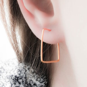 Square Hoop Earrings, Gold Hoop Earrings, Square Hoops, Geometric Earrings