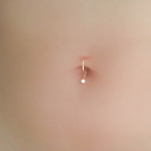 Mother Day - Belly Piercing Opal-Belly Hoop Opal-Tiny Belly Piercing-Tiny Navel Ring-Tiny Dangle Belly Ring
