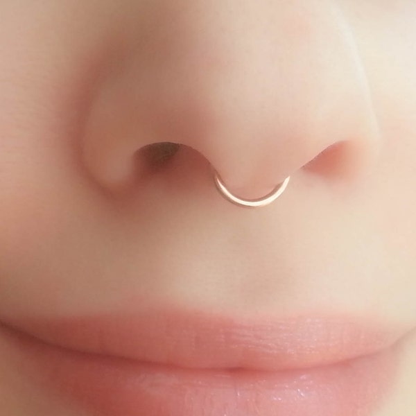 Fête des mères - faux septum en or Rose - faux septum anneau - faux septum en or Rose - faux piercing de septum - faux septum en or Rose