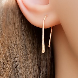 Boucles d'oreilles à enfiler - Boucles d'oreilles en forme d'arc en U - Boucles d'oreilles évasées minimalistes simples