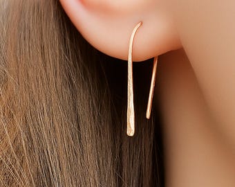 Orecchini Threader - Orecchini a U con filo ad arco - Orecchini semplici e minimalisti svasati