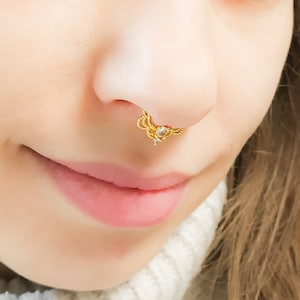 Ornamental Septum Ring - Oriental Piercing - Tribal Ornament Boho Piercing Septum Daith