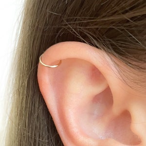 Helix Earring Cartilage, Helix piercing, Helix Earring Hoop, Gold Helix jewelry, Cartilage Piercing, Ear Piercing, Rose Gold Helix