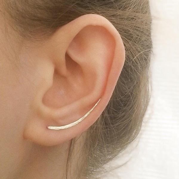 Pendientes trepadores - Pendientes trepadores largos - Pendientes trepadores de plata - Pendientes trepadores - Pendientes de barra - Pendientes de barra de plata