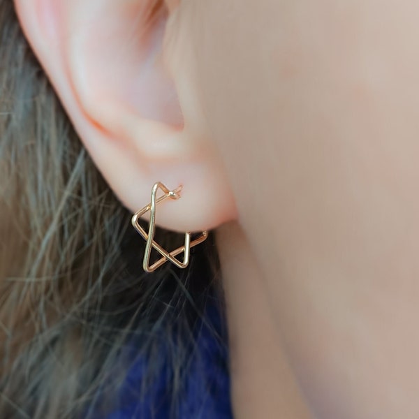 Israeli Star Earrings - Jewish Star of David Earrings - Magen David Earrings