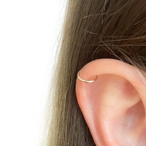 Fake Helix Earring, Faux Helix piercing, Helix Earring Hoop, Gold Helix jewelry, conch piercing, Fake Ear Cuff, Faux Ear Piercing