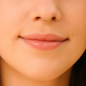 Septum Ring, Gold Septum, Nose Ring, Gold Septum Ring, Thin septum, Septum Piercing, Delicate septum