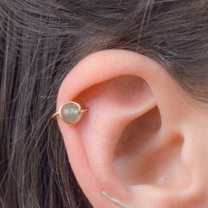 Aro de jade para hélice - Pendiente de jade para hélice - Piercing de jade - Pendiente de jade para cartílago
