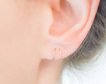 Mother Day - Tiny Gold Hoops - Dainty Earrings - Gold Hoop Earrings - Gold Huggie Earrings - Silver Hoops - Thin Hoop Earrings