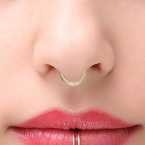High Pierced Septum Piercing Oval Hoop Nose Ring - Fix for High Deep Septum Piercing
