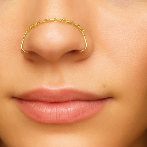 Fake Nose Ring Chain - Nose Cuffs with Chain - Nose Chain - No Piercing Nose Chain