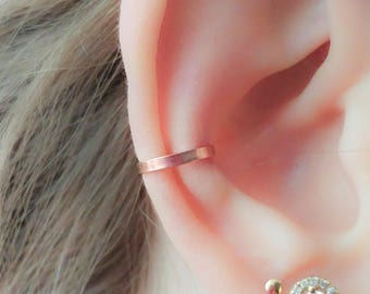 Fête des Mères - Tour d'oreilles en or rose sans piercing - Tour d'oreilles - Tour d'oreilles - Boucles d'oreilles non percées - Tour d'oreilles larges - Tour d'oreilles épais