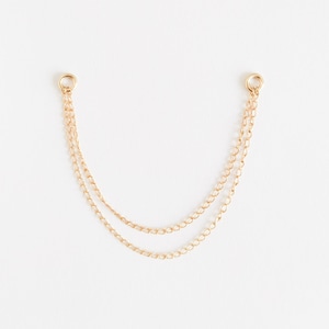 Chaîne en or pour boucles d'oreilles - Chaîne en or pour piercings - Chaîne de boucle d'oreille - Veste d'oreille convertible - Boucle d'oreille cartilage - Double chaîne de boucle d'oreille