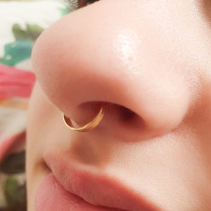 Septum Cuff, Snug Septum Ring, Fitted Septum Cuff, Thick Wide Septum, Nose Ring No Piercing, Nose Cuff, Gold Nose Ring