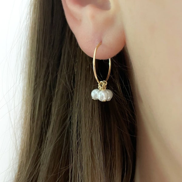 Pearl Earrings - Pearl Hoop Earrings - Pearl Cluster Earrings - Pearl Dangle Earrings - Gold Pearl Earrings - Silver Pearl Earrings - Bridal