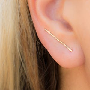 Gold Ear Climber Earrings - Ear Climbers - Casual Earrings - Minimalist Earrings - Gold Earrings - Earring Climbers  - Climbing Earrings