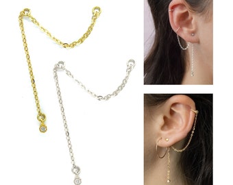 Earring Chain Charm - Helix Chain - Piercing Chain - Double Earring Chain- Multiple Piercing Chain - Conch Chain - Stud Earrings Chain