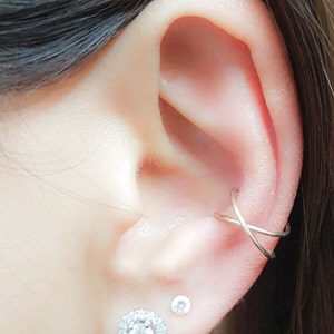 Ear Cuff- Ear Cuffs No Piercing- Ear Cuff Non Pierced- Ear Wrap- Ear Cuff Earring- Ear Cuff Gold- Ear Cuff Silver- Criss Cross Ear cuff