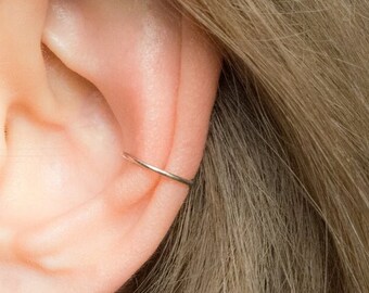 Thin Conch Piercing 18g - Conch Hoop - Conch Earring 14k Gold