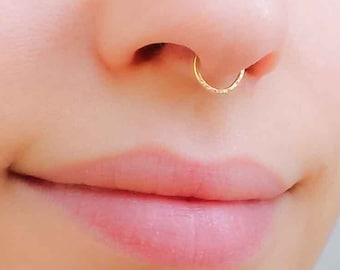 Fête des mères - septum, piercing septum, anneau de septum, septum en or, anneau de nez, anneau de septum en or, septum fin, septum délicat