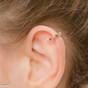 Orecchino Helix Piercing alla cartilagine colorato Arcobaleno Clicker Cerchio per orecchio