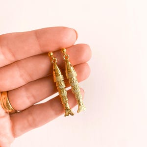 Articulated Fish Earrings - 14k Gold Filled Dangle Earrings - Movable Fish Earrings- Ocean Inspired Jewelry- Fish Lover Gift- Sea Lover Gift