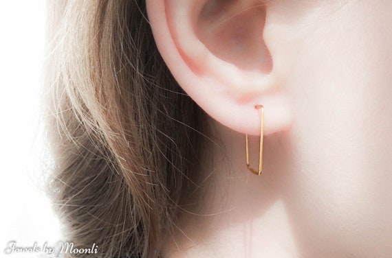 Créoles Carrées Dorées - Boucles D'oreilles Géométriques Plaqué Or - Neuf Avec étiquettes - Boutique Privée