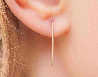 Gold Bar Earrings, Bar Earrings, Line Earrings, Gold Studs, Ear Pin, Gold Bar Stud Earrings, Post Earrings, Minimal Earrings