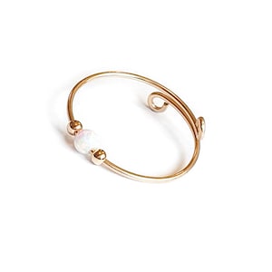 Thin Opal Ring-Anti Stress Anxiety Ring Gold-Stress Relief Fidget Worry Ring-Adjustable White Opal Anxiety Spinner Ring
