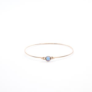 Delicate Opal Bracelet in Gold Filled or Silver or Rose Gold, Minimal Opal Bracelet, Opal Thin Bangle Bracelet, Opal Bracelet