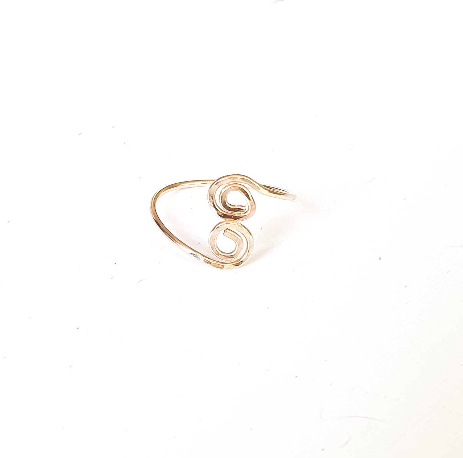 Open Swirl Ring - Double Swirl Ring - Dainty Swirl Ring