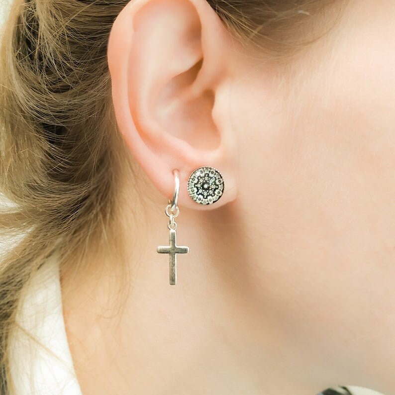 Clip On Earrings Dangle Comfortable Clip On Earrings Clip on Hoop Earrings invisible Opal Cross Feather Leaf Starfish Heart SALE