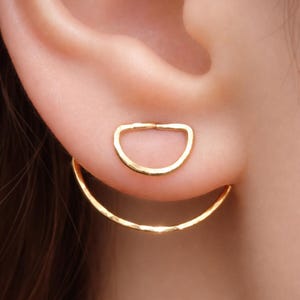 Ear Jacket, Ear Jackets, Ear Cuff Jacket, Ear Pins, Ear Jacket Earring, Floating Earrings, Gold Earrings,Ear Jacket Gold,Front Back Earrings