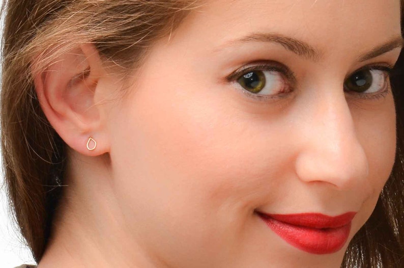 Teardrop Studs Gold Studs Drop Studs Delicate Earrings Tiny Drop studs SALE Gold Earrings Dainty Studs tiny studs earring