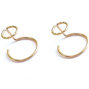 Circle Ear Jackets, Gold Ear Jacket, Double Earrings, Ear Jacket Earrings, Circle Geometric Earrings, Modern Jewelry, Front Back Earrings image 6