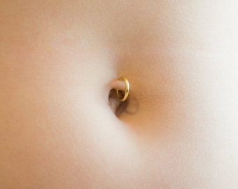 14g Belly Ring - 14 Gauge Gold Belly Ring - Gold hoop Belly Ring - 14g Naval Ring - Dainty Belly Ring - Thick Belly Ring